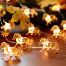Horse Fairy String Lights Cute Pony Decorative Lights 20 Leds Night Light 8.5ft Battery Operated with Remote for Bedroom Farmhouse Home Holiday Thanksgiving Decoration