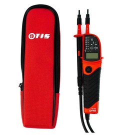 TIS TIS850 Digital Voltage and Continuity Tester with LCD Display, Red and Black