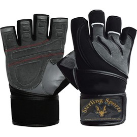 Leather Weight Lifting Gym Gloves Gel Body Building Straps Training Fitness (Small)