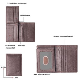 Juzar Tapal Collection RFID Leather L-Fold Wallet for Men Card Case ID Holder Bifold Trifold Snake Texture (J700LF, Dark Brown)