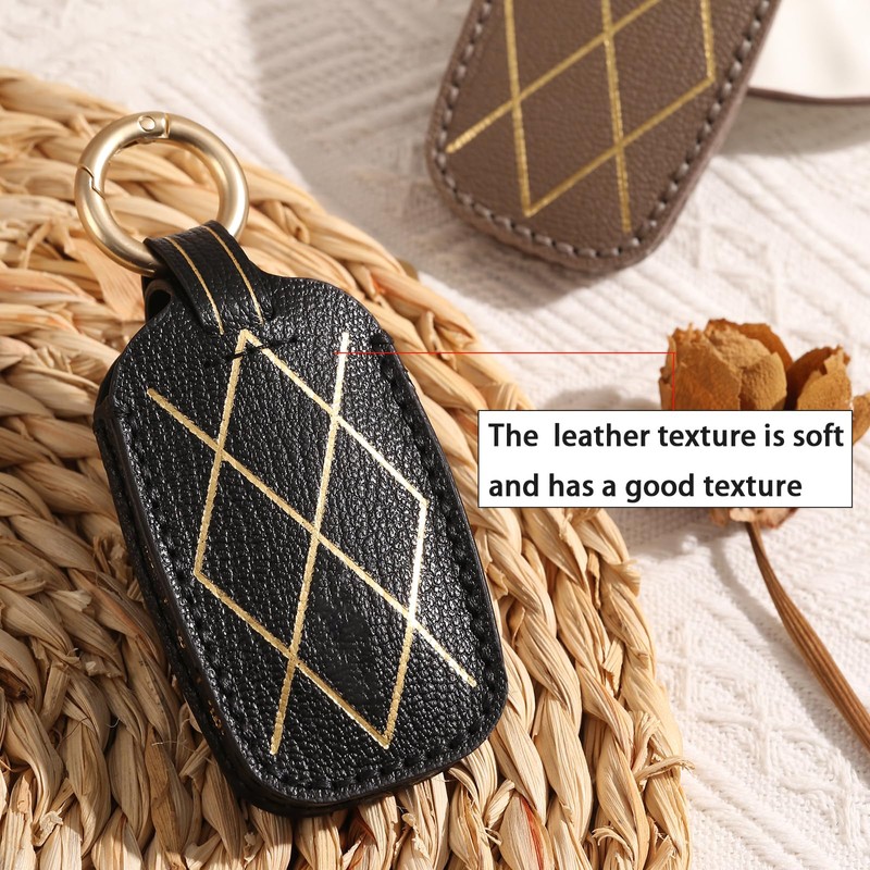 8-Button Leather Key Fob Cover, Compatible with Genesis GV80 GV60