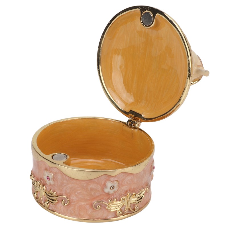 Pig Hinged Jewelry Box Hollow Design Cute Appearance Hand Painted