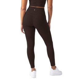 YITTY Active Women's Ultraluxe High-Waist Pocket Legging, Athleisure, 4-Way-Stretch, Cacao, S, Regular | 27" Inseam