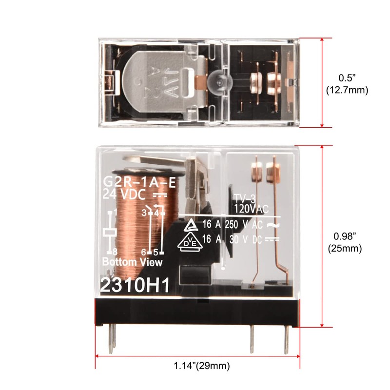 Heschen Relay Electromagnetic G2R-1A-E 24VDC SPST Closer 16A / 250VAC