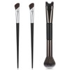 Kifmurase 3Pcs Nose Contour Brushes Kit, 2-In-1 U-Shaped Brush &