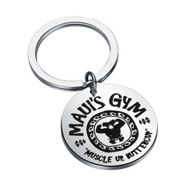 WDW Movie Merchandise Gift Demigod Muscles Jewelry Funny Fitness Workout Gift Maui’s Gym Muscle Up Butter Cup Keychain (MuscleUpKS-US)