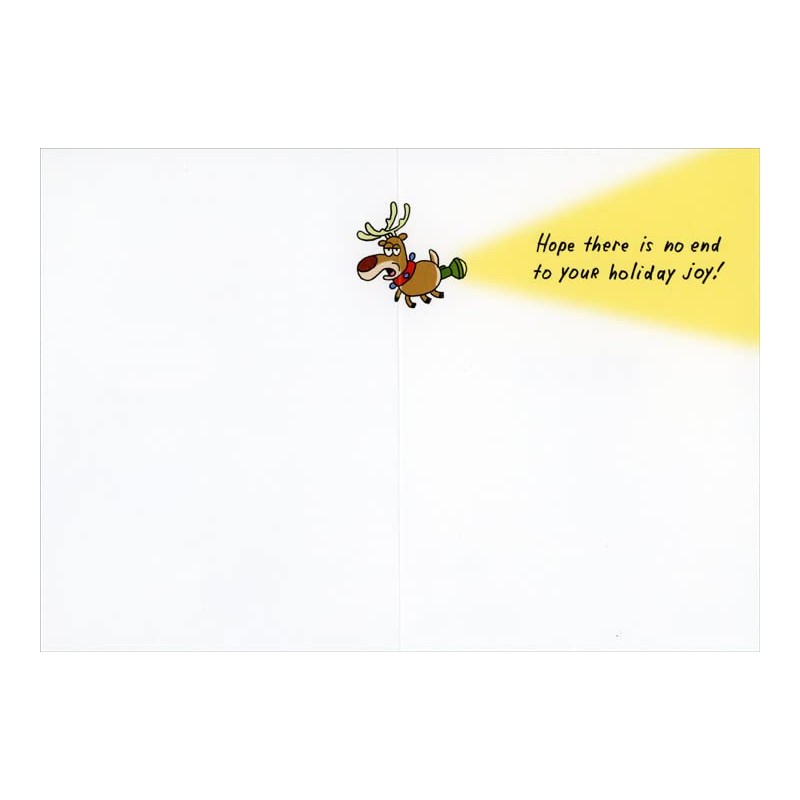 Sellers Publishing RSVP Pre-Rudolph Flying Reindeer with Flashlight Funny/Humorous Christmas