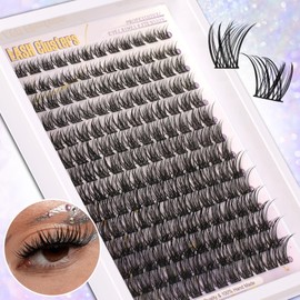 C Curl Lash Clusters Extensions 140 Pcs Individual Eye lash Clusters Fairy Cluster Eyelash Lashes Fluffy Wispy Clusters Lashes Makeup at Home - Lash Extension Kit for Self Application (8-16MM) Mix
