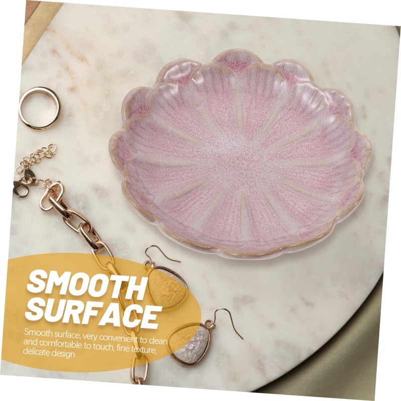 iplusmile 2pcs Flower Shape Ceramic Jewelry Tray Elegant Ring Display