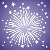 Fireworks Stencil - 21.5 x 21.5 cm (L) - Reusable