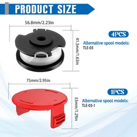 JAMSSOW Replacement thread spool GE-CT 18/28 Li, diameter 1.6 mm, 4.9 m length, suitable for Einhell cordless grass trimmer GE-CT 18/28 Li, GE-CT 18/28 Li TC and GE-CT 18/260 Li, with replacement