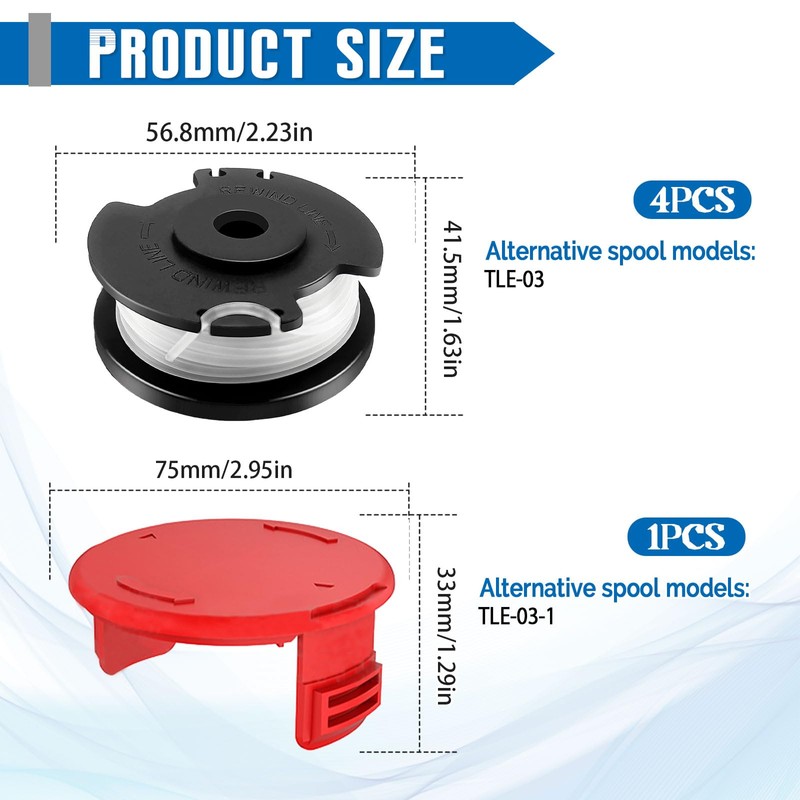 JAMSSOW Replacement thread spool GE-CT 18/28 Li, diameter 1.6 mm,