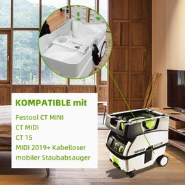 8 Pack 204308 Set CT Mini/Midi-2/5 Dust Bags for Festool CT MINI, CT MINI I, CT MIDI and CT MIDI I manufactured from 2019 onwards, CTC MINI/MIDI and CT 15, Large Capacity Disposable Replacement Bags