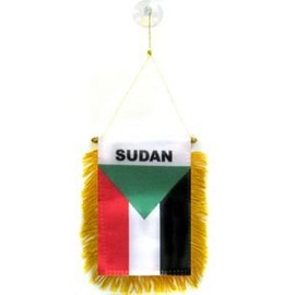 Sudan Mini Flag 4"x6" Window Banner w/suction cup