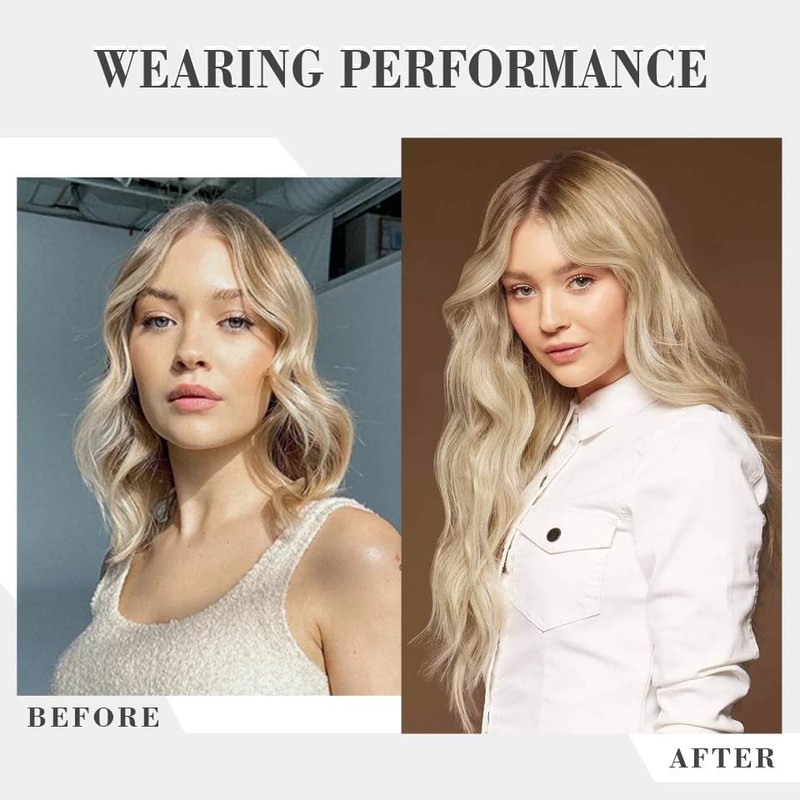 Clip In Hair Extensions Long Wavy 7 PCS Invisible Clip