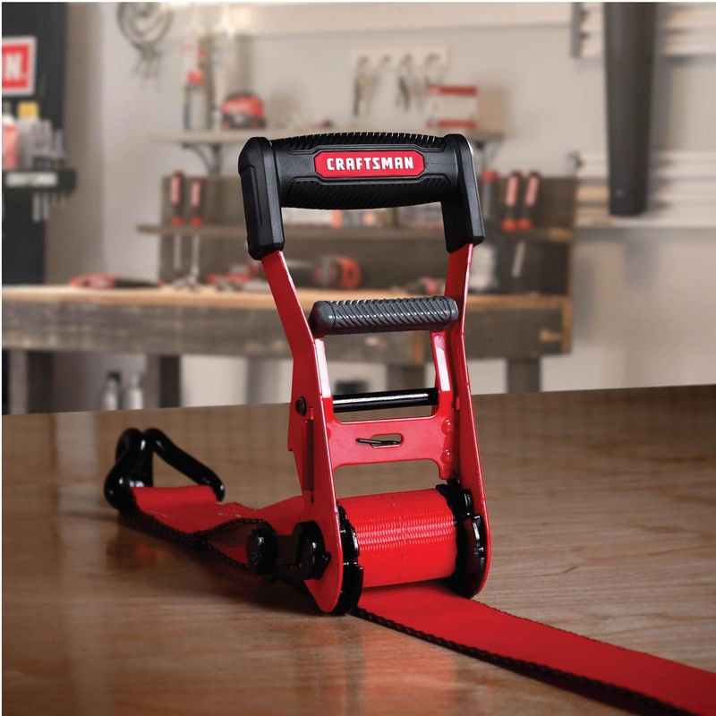 CRAFTSMAN CMXAZBS10000J Black/Red 2" x 27' Ratchet Tie Down Strap