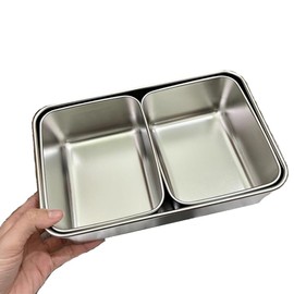 Doveja 3 Piece Bats Set Deep Stainless Steel with Lids Deep Square Bat Storage Containers Cookware 2 Small and 1 Large