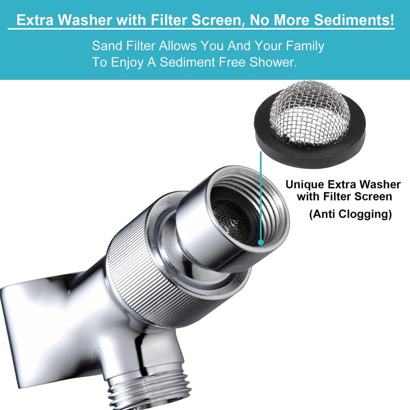 All Metal Handheld Shower Head Holders, 1/2" Shower Hose Holder