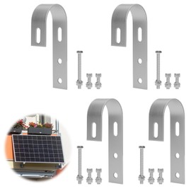 Pack of 4 Balcony Power Station Bracket Hooks, Solar Panel Mount, Universal PV Module Bracket Hooks, Stainless Steel Power Station Brackets Balcony for Mounting Solar Panel