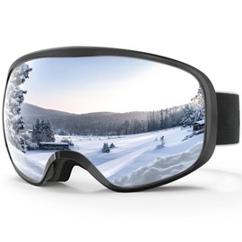 RIOROO Ski Goggles, Snowboard Goggles, OTG Glasses, Wide Field of View, Spherical Lens, 100% UV Protection, Anti-Fog, Windproof/Snowproof, Flexible, Shockproof, Men's, Women's, Adults, Youth