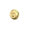 SCHLAGE B60N505 Deadbolt, Keyed 1 Side, Bright Brass