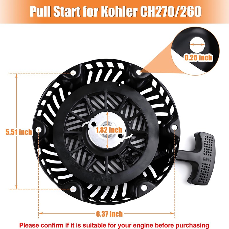 17-165-02-S Pull Start Recoil Starter Assembly for Kohler 17 165