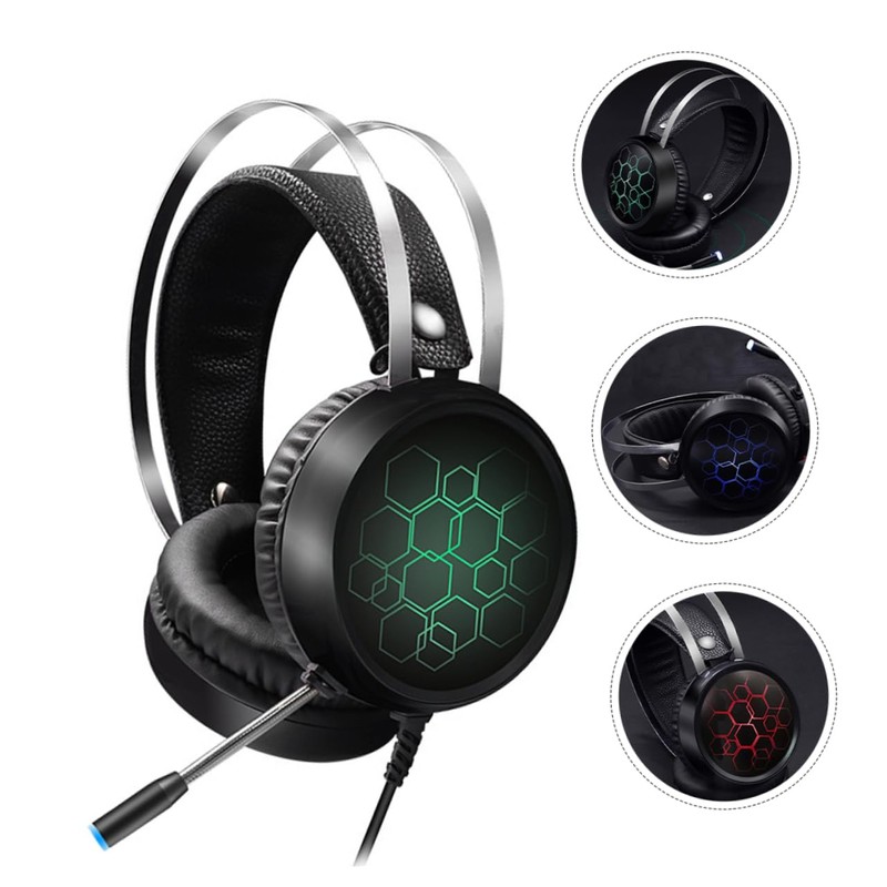 KOMBIUDA RGB Wired Gaming Headset with Mic Comfortable Over Ear