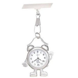 Silver Alarm Clock Fob Watch Great Midwife Nurse Gift Present