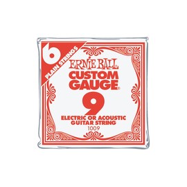 Ernie Ball Nickel Plain Single Guitar String .009 6-Pack