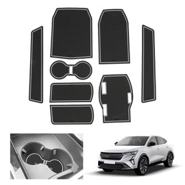 GAFAT Compatible with Renault Rafale 2024 2025 Non-Slip Mats, Rubber Mats for Rafale from 2024 Non-Slip Mats Centre Console Cup Holder Door Seam Mats, Rafale Accessories (White)