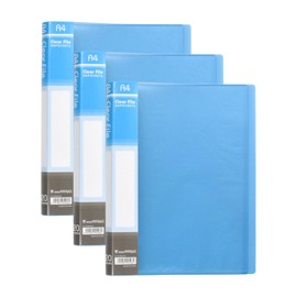 Sakura Crepas OF-228N#36 Clear File A4 Vertical 20 Pockets, Blue, 3