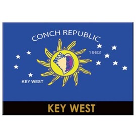 World By Shotglass Key West Florida Conch Republic Flag Fridge Collector's Souvenir Magnet 2.5" ...