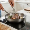 Kirecoo Tri-Ply Stainless Steel Pan - 12 Inch Frying Pan,