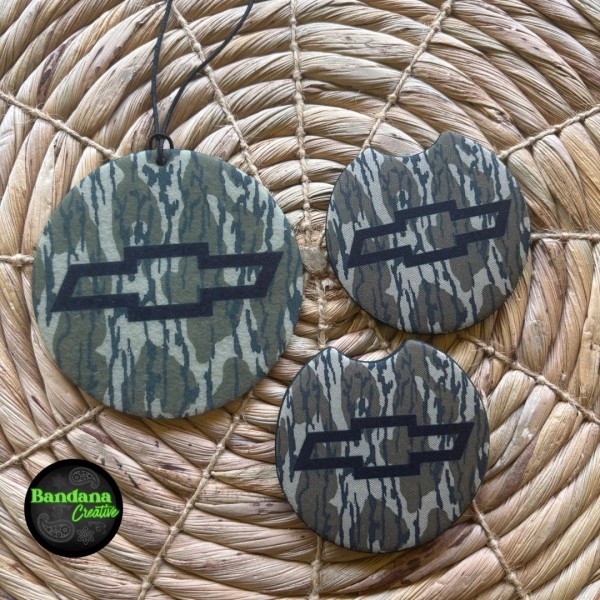 Bottomland Camo Chevy Bow tie - Car Accessories Set -