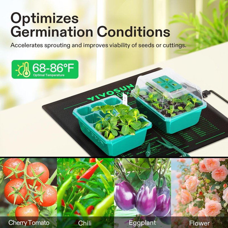 VIVOSUN 20" x 20.75" Seedling Heat Mat and Digital Thermostat