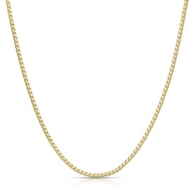 Gacimy Gold Chain Necklace for Women 14K Gold Plated, 2.0mm Thick Gold Over 925 Sterling Silver Box Chain for Women, 20" Length