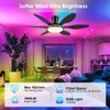BayDay Ceiling Fans with Lights, Flush Mount Ceiling Fan Led