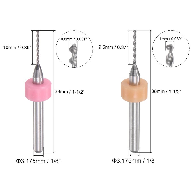 QUARKZMAN Micro Engraving PCB Drill Bit Set 0.8 mm 1