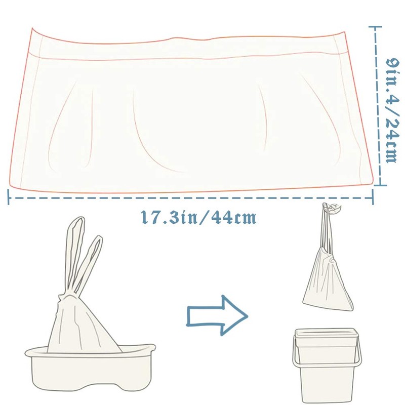 100 Pack Potty Chair Liners with Drawstring,Training Toilet Seat Potty