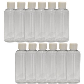 Sure Travel 100ml Holiday Travel Flight Clear Plastic Toiletry Bottle Containers - 12 Bottle Pack