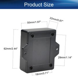 Heyiarbeit 5Pcs 2.44"x 1.97"x0.87" ABS Black Dustproof Electronic Junction Box Enclosure Project Box With Ear For Electronic Projects