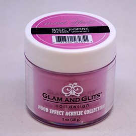 NEW!! Glam and Glits, Mood Effects Nail Powder, Basic Inspink (Shimmer), 1 oz.
