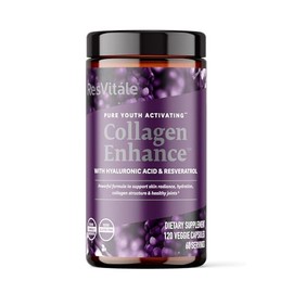 ResVitále Collagen Enhance - Suplemento de belleza con ácido hialurónico y resveratrol - 120 cápsulas