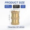 PATIKIL 20 Pcs Threaded Inserts Heat Set, 1/4"-20x12.7x8mm Female Brass