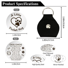 Fenreen Dog Dad Gifts For Men - Gifts For Dog Lovers Dad Pocket Hug Token With Leather Keychain Father Day Christmas Stocking Stuffers For Dogs Owners Dogs Dads