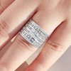 AIHUASI JEWELRY Wide Wedding Band for Women AAAAA Cz Anniversary