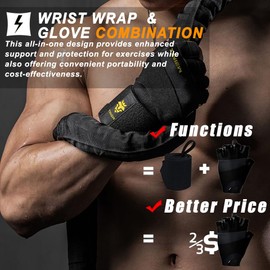TAVIEW Workout Gloves, Weightlifting Gloves and Wrist Wraps Built in One, Support for Gym Training, Full Palm Protection for Fitness, Weightlifting, Exercise, Hanging, Pull Ups