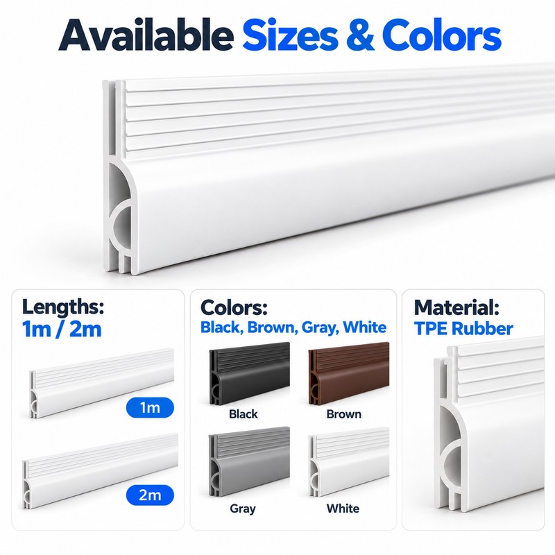 Under Door Draft Stopper for Home Insulation – Flexible Rubber