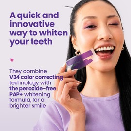 Esmile Purple Power Teeth Whitening Strips, Vegan and Cruelty Free, Gentle on Enamel, 7 Times Brighter, 28 Strips (28, )