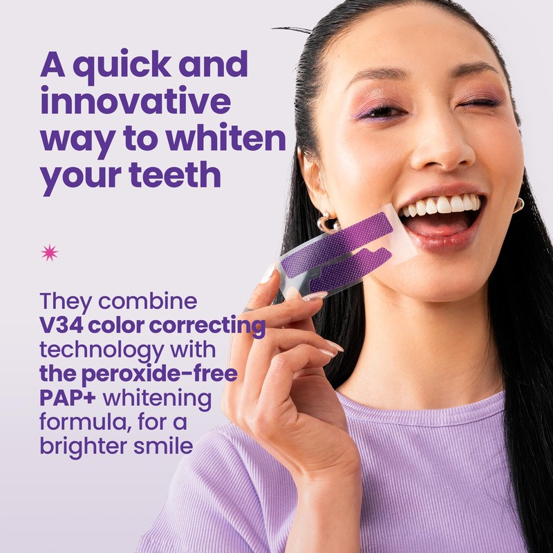 Esmile Purple Power Teeth Whitening Strips, Vegan and Cruelty Free,